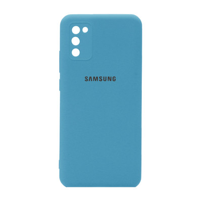 قاب سیلیکونی زیر بسته محافظ لنزدار Samsung A02S - آبی اقیانوسی